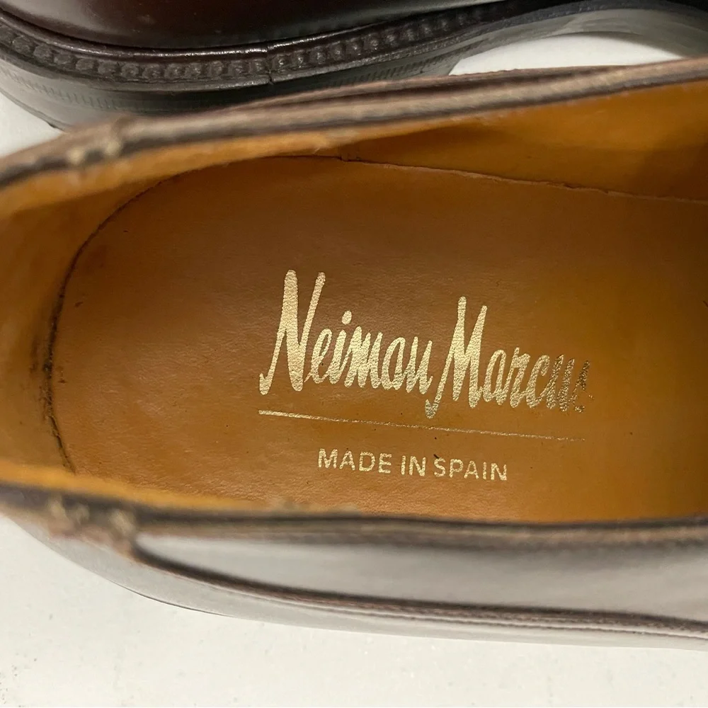 Neiman‎ Marcus Made in Spain Chunky Derby in Cordovan Brown Size 10 M